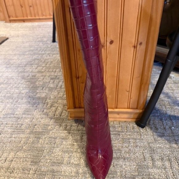 JLO by Jennifer Lopez Womens Adalynn Burgundy Fashion Boots Size 7 Medium - Picture 2 of 6